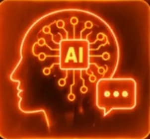 Perfil humano com circuitos de inteligência artificial